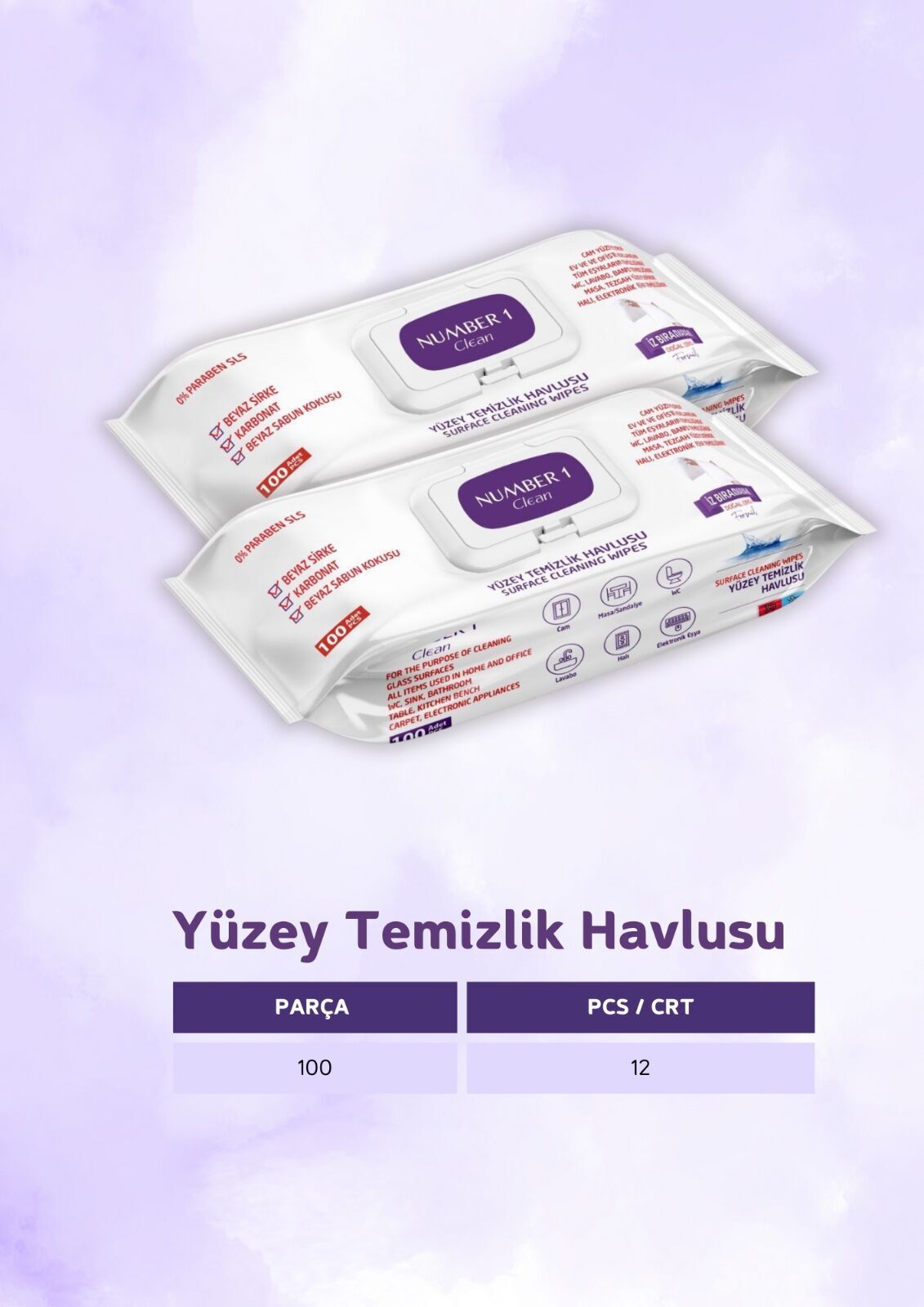 Yüzey Temizlik Havlusu 100'lü